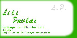 lili pavlai business card